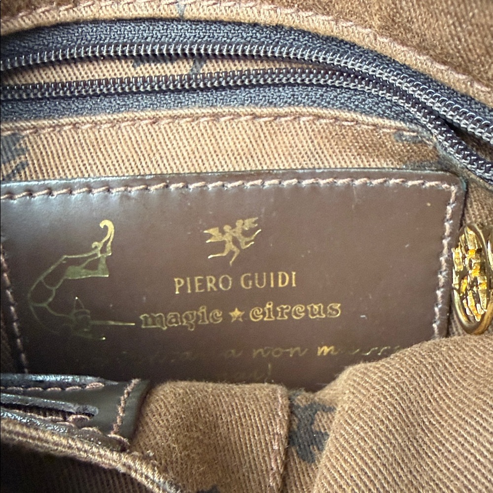 VTG Piero Guidi Black Crossbody Bag with Multicolor Print and Gold Hardware - Picture 2 of 8